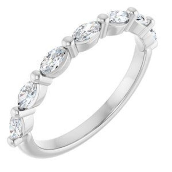 14K White Gold 0.5 CTW Natural Diamond Anniversary Band
